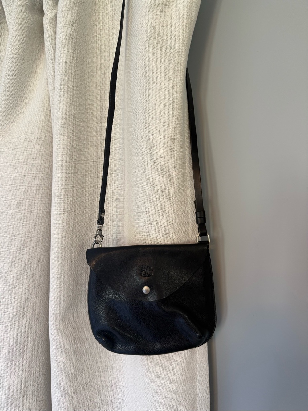 Classic Black Leather Crossbody Bag
